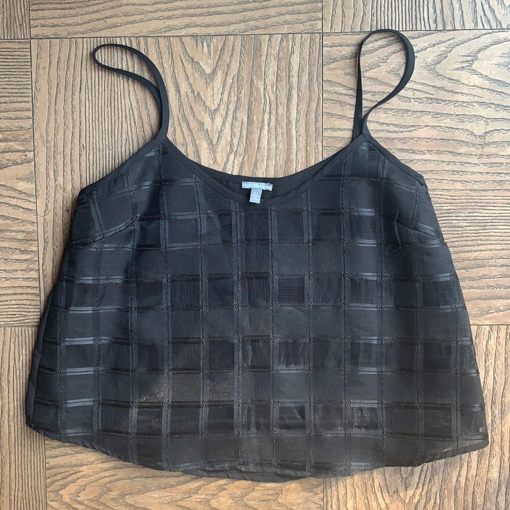 NWOT Crop Black Shiny Tank